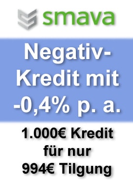Smava 1000 euro negativzins